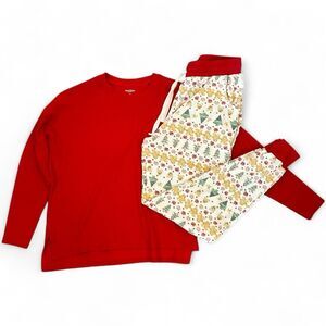 Burt’s Bees Gingerbread Faire Isle Christmas Pajama set women’s Small